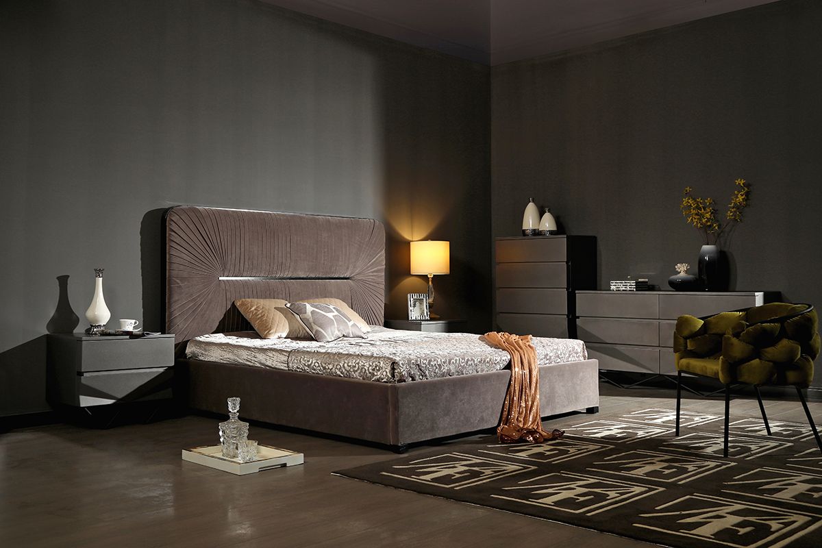 Duke Grey and Black Gun Chrome Dresser