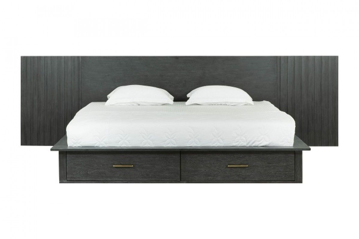 Modrest Manchester Contemporary Dark Grey Platform Bed with Drawers β Stylish Storage Solution
