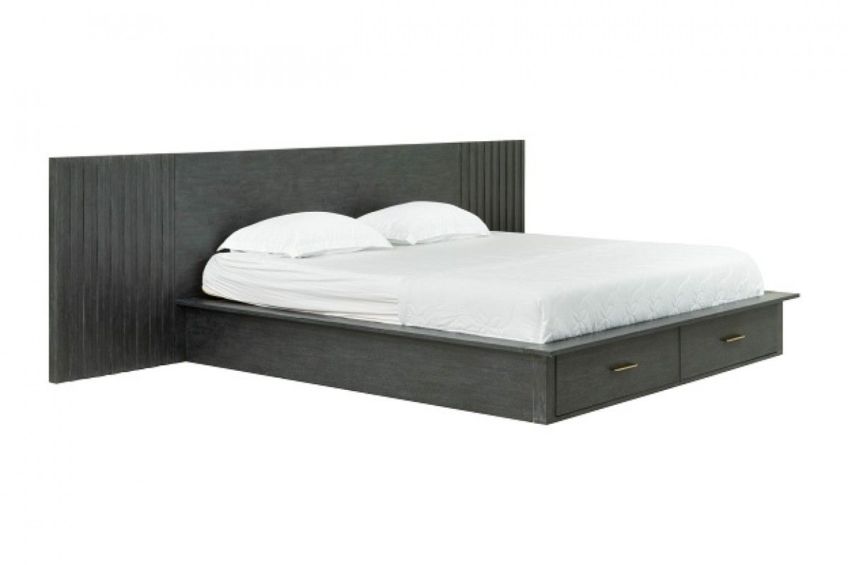 Modrest Manchester Contemporary Dark Grey Platform Bed with Drawers β Stylish Storage Solution