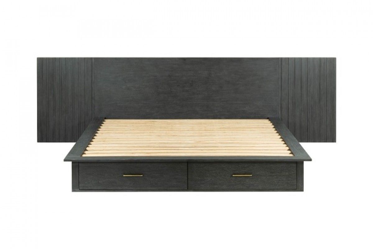 Modrest Manchester Contemporary Dark Grey Platform Bed with Drawers β Stylish Storage Solution