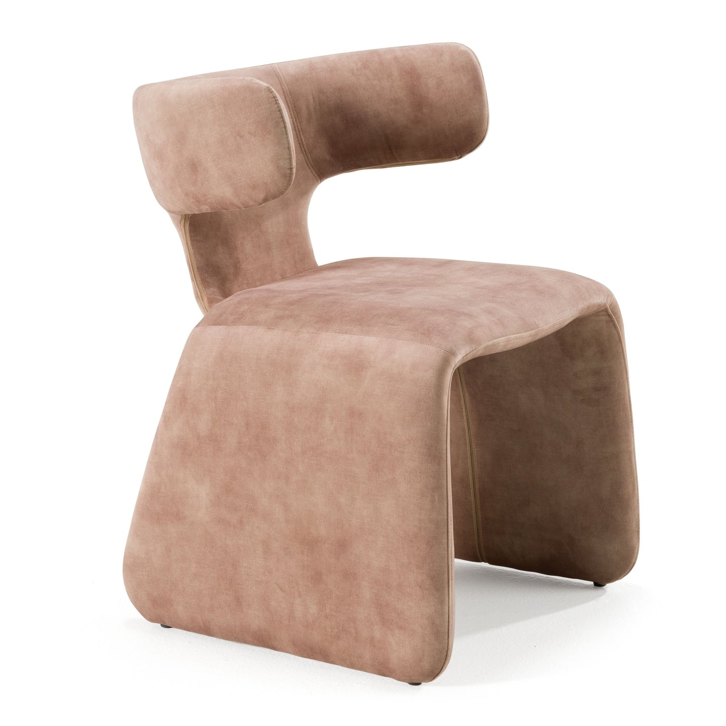 Modrest Bergman Modern Light Brown Velvet Dining Chair A Luxurious Blend of Warm Tones and Contemporary Design for Sophisticated Dining Spaces