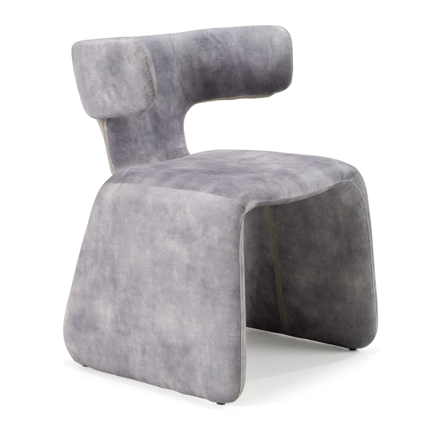 Modrest Bergman Modern Grey-Blue Velvet Dining Chair A Luxurious Blend of Soft Velvet and Contemporary Design for Sophisticated Dining Spaces