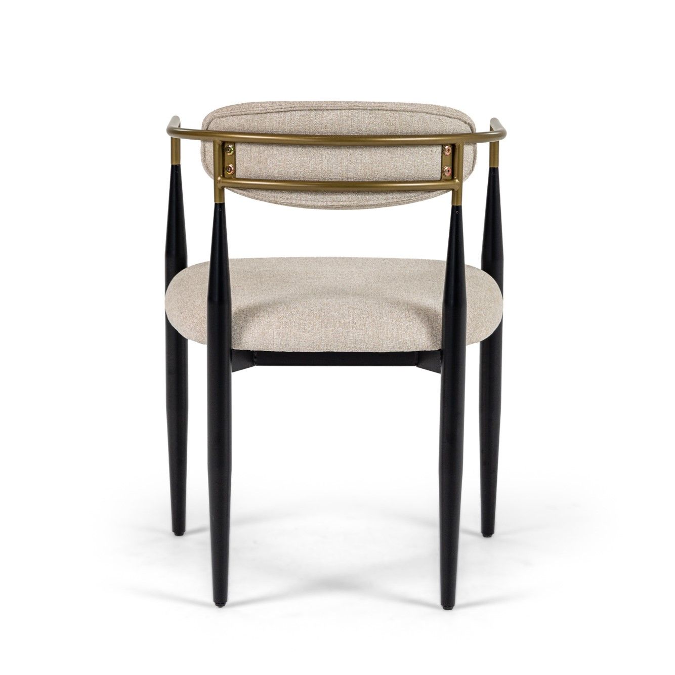 Modrest Buchtel Mid-Century Modern Beige Gold Arm Black Dining Chair A Chic Fusion of Retro Charm and Contemporary Elegance for Stylish Dining Spaces