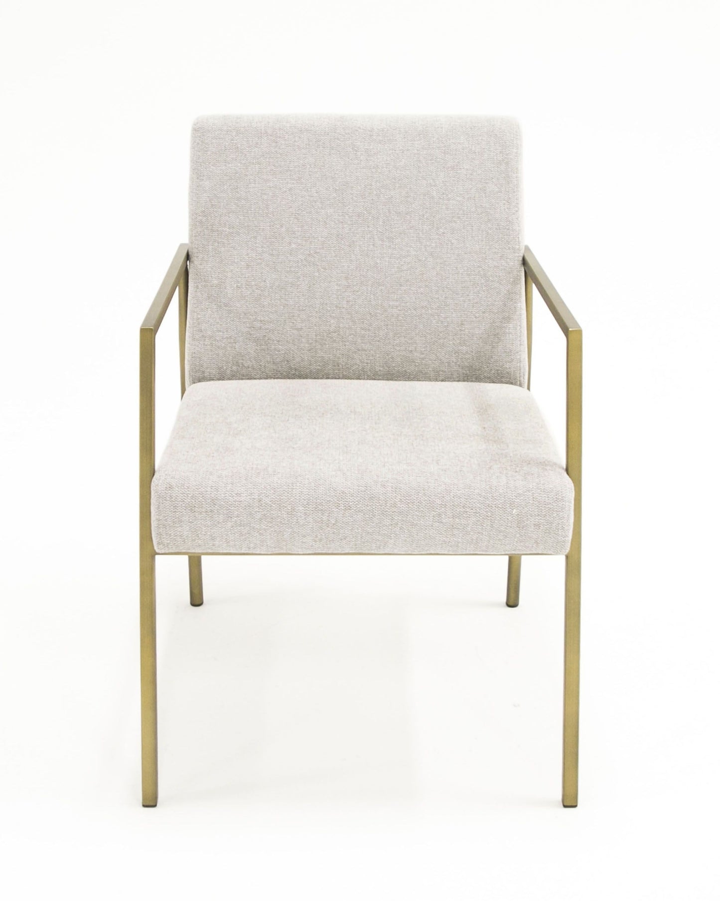 Modrest Burnham - Modern White & Brass Arm Dining Chair