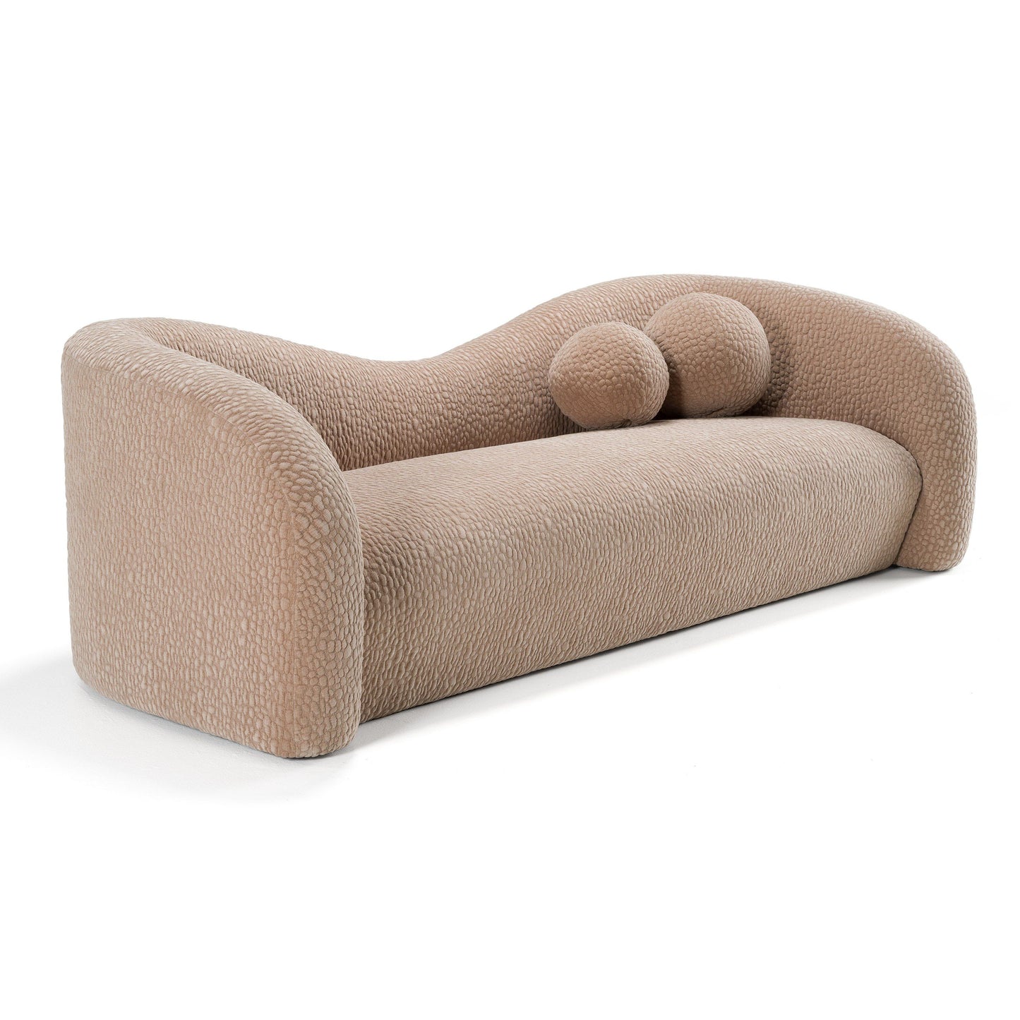 Divani Casa Calico Contemporary Tan Fabric 3-Seat Sofa - Elegant & Comfortable Sofa for Modern Living Spaces