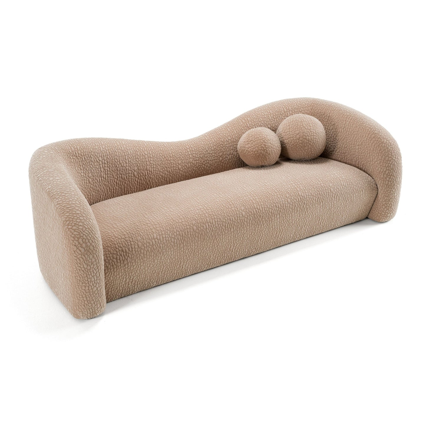 Divani Casa Calico Contemporary Tan Fabric 3-Seat Sofa - Elegant & Comfortable Sofa for Modern Living Spaces