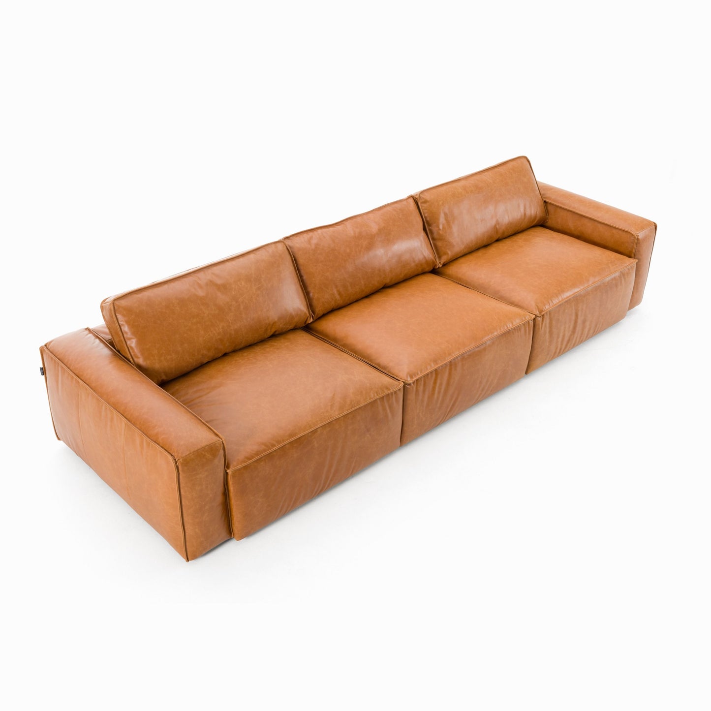 Divani Casa Cambria Modern Cognac Leather Sofa - Luxurious and Comfortable Seating for Contemporary Living Rooms