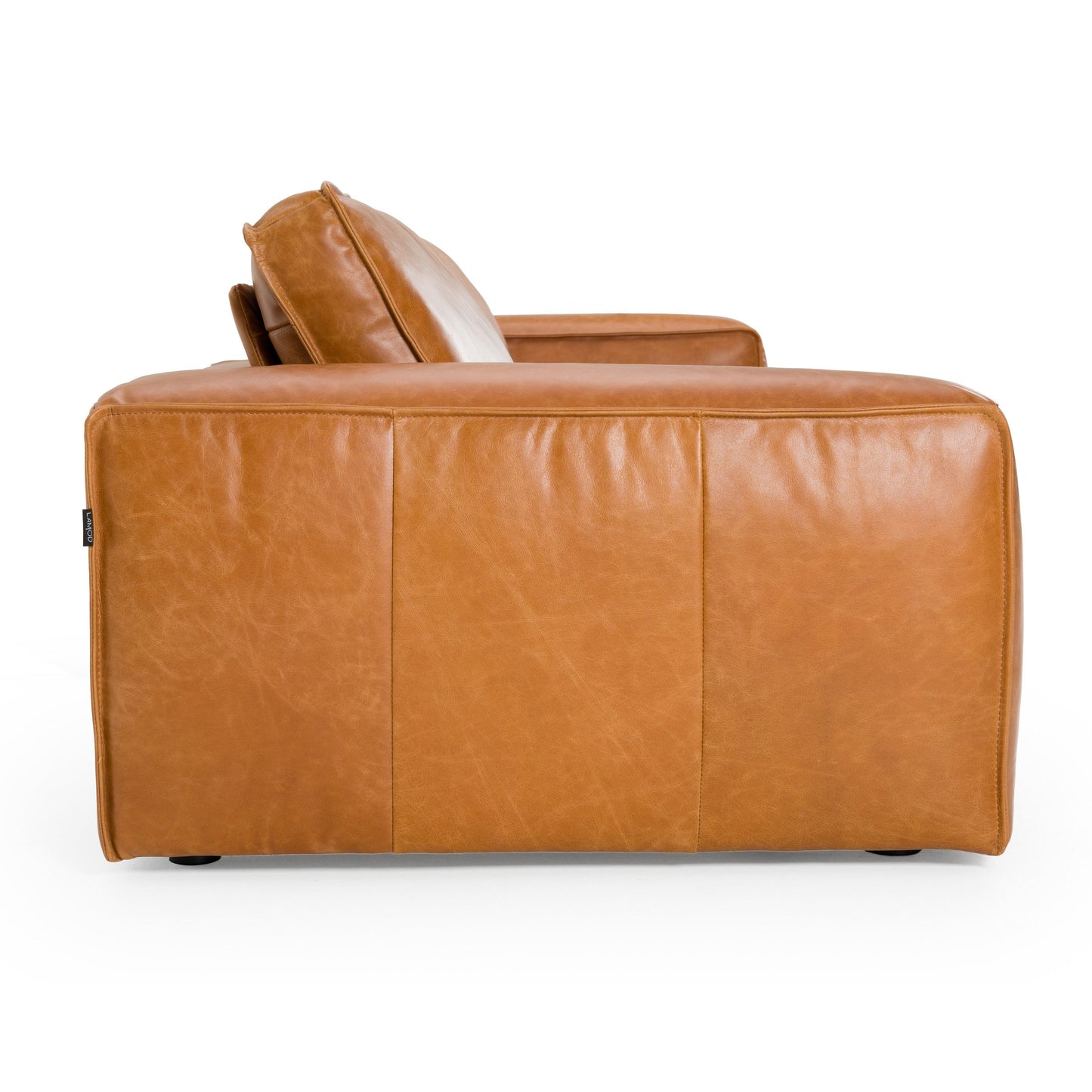 Divani Casa Cambria Modern Cognac Leather Sofa - Luxurious and Comfortable Seating for Contemporary Living Rooms