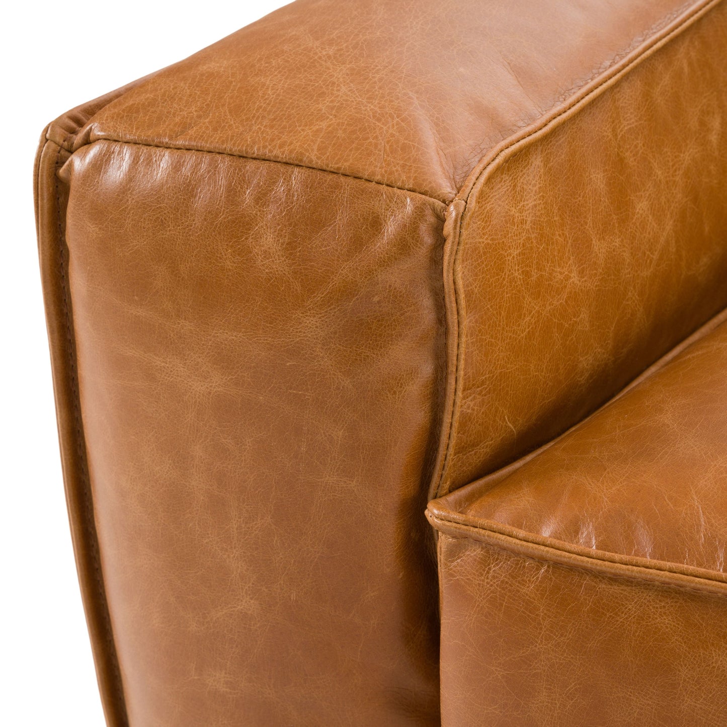 Divani Casa Cambria Modern Cognac Leather Sofa - Luxurious and Comfortable Seating for Contemporary Living Rooms