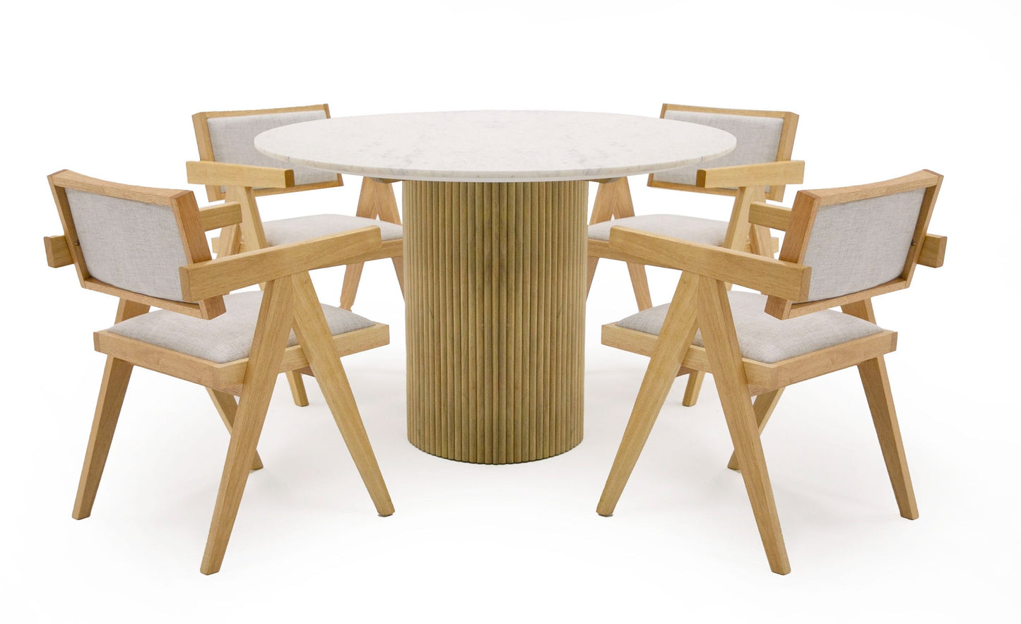 Modrest - Cambridge White Marble & Mango Round Dining Table