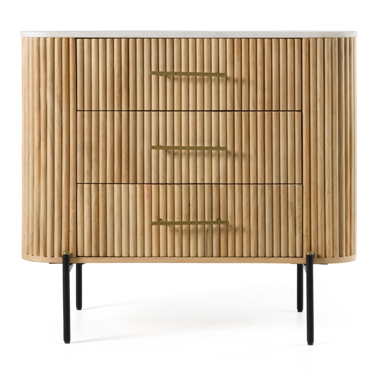 Modrest Cambridge White Marble Mango 3 Drawer Dresser A Stunning Fusion of Natural Elegance and Contemporary Design for Sophisticated Living Spaces