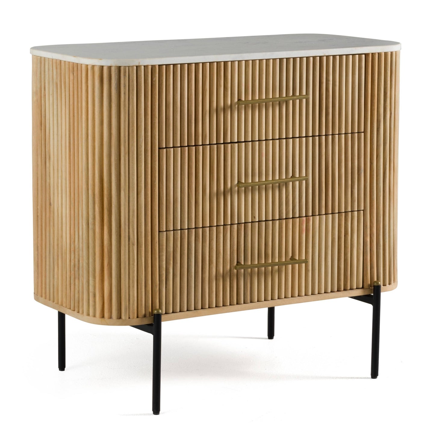 Modrest Cambridge White Marble Mango 3 Drawer Dresser A Stunning Fusion of Natural Elegance and Contemporary Design for Sophisticated Living Spaces