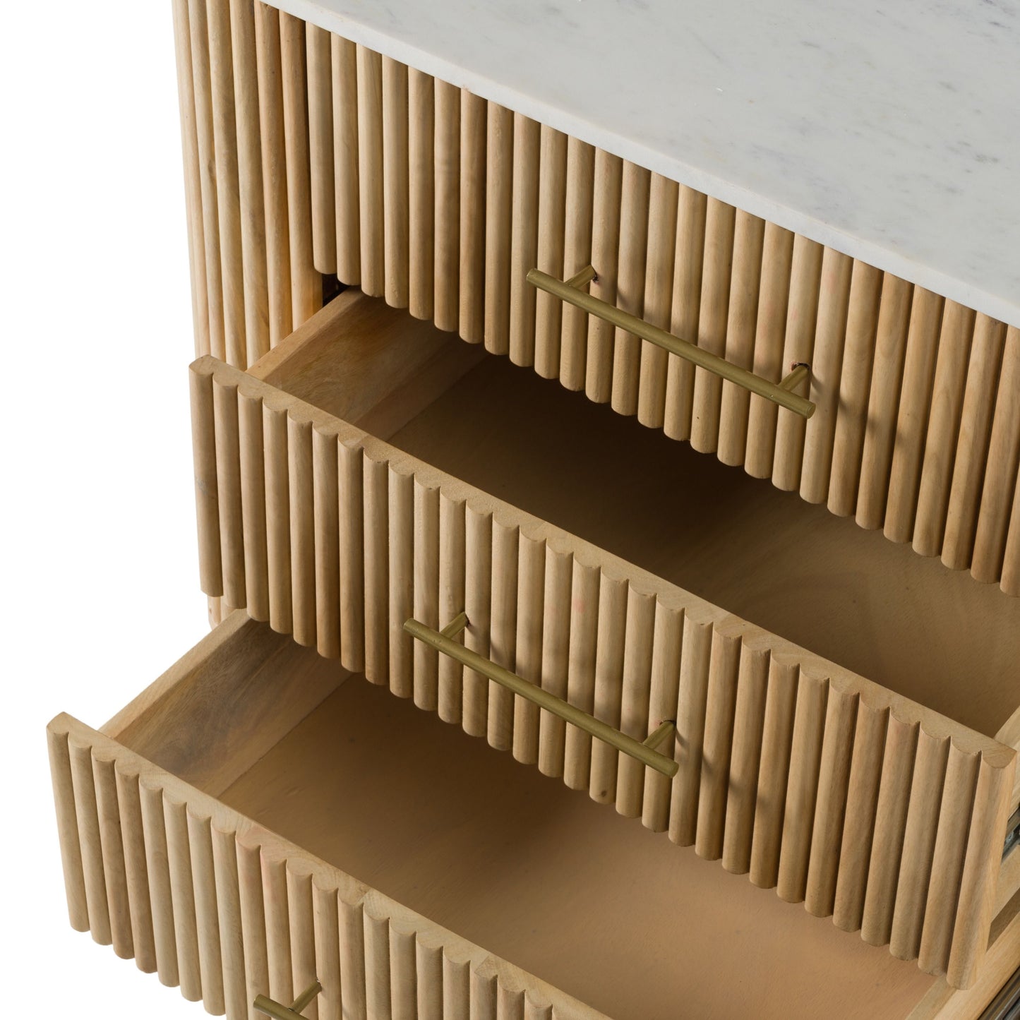 Modrest Cambridge White Marble Mango 3 Drawer Dresser A Stunning Fusion of Natural Elegance and Contemporary Design for Sophisticated Living Spaces