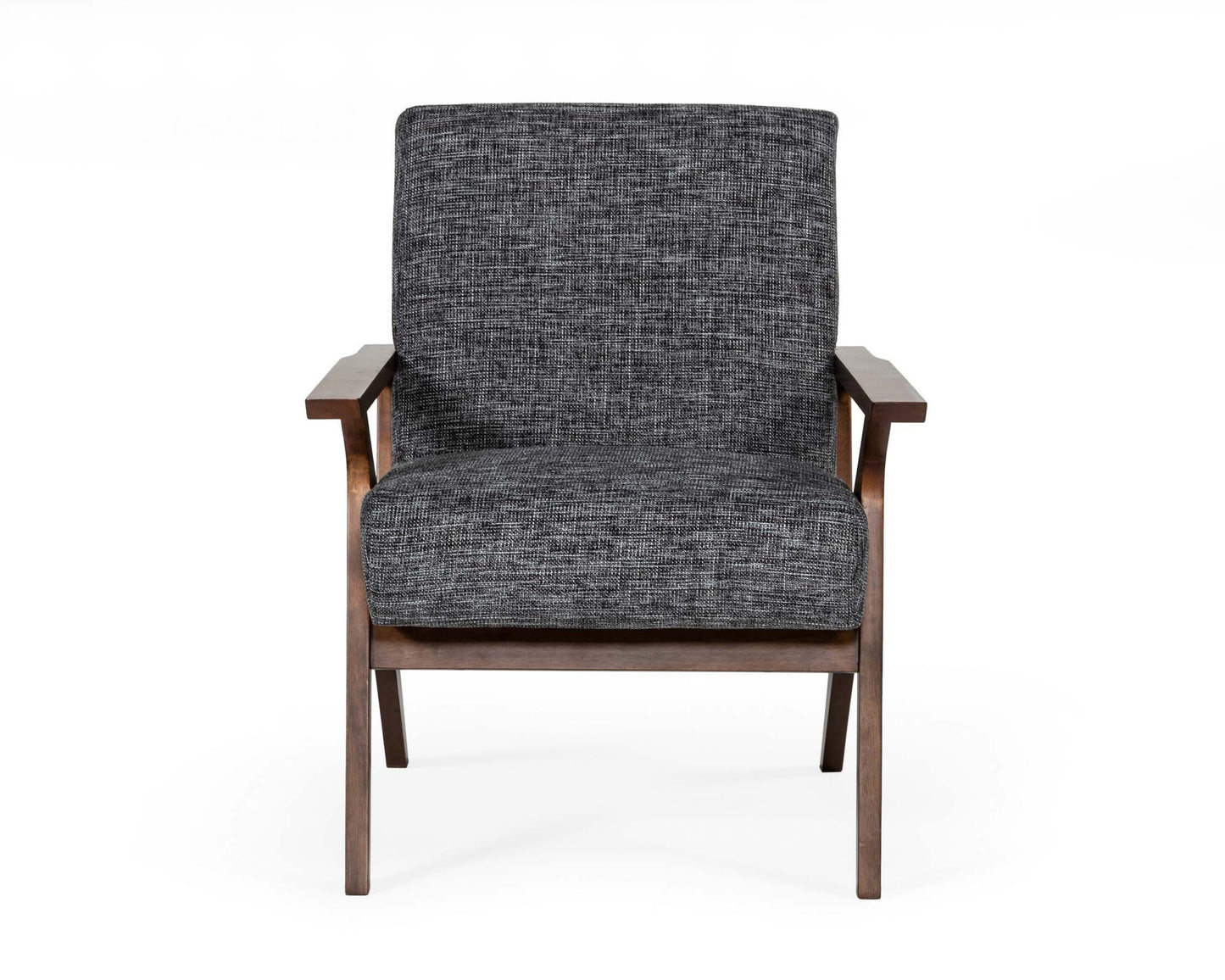 Candea Walnut Grey Fabric Accent Chair