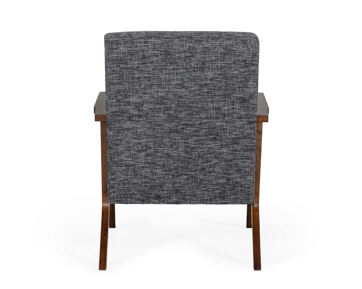 Candea Walnut Grey Fabric Accent Chair