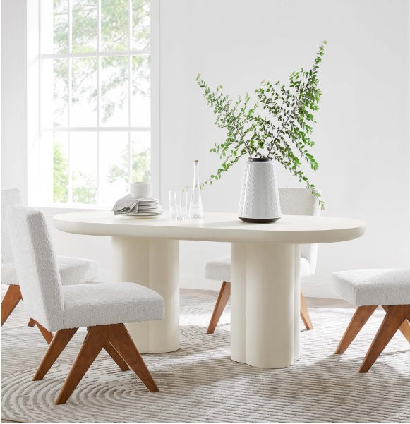 Caspian 72" Concrete Dining Table Oval Top