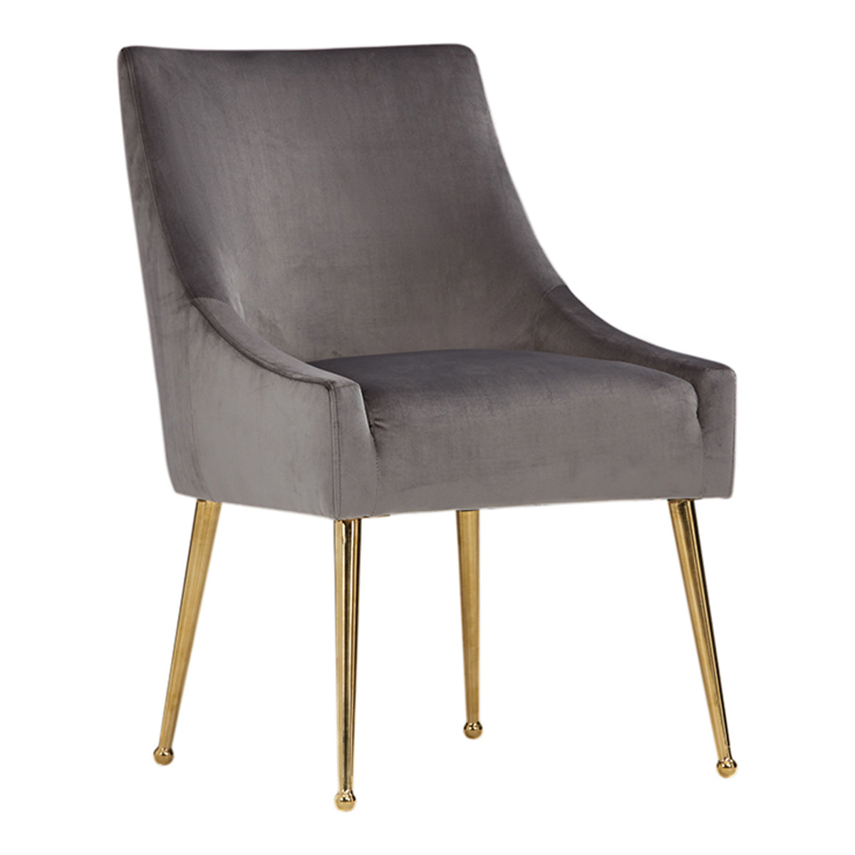 Castana Grey Velvet and Gold Dining Chair Set of 2