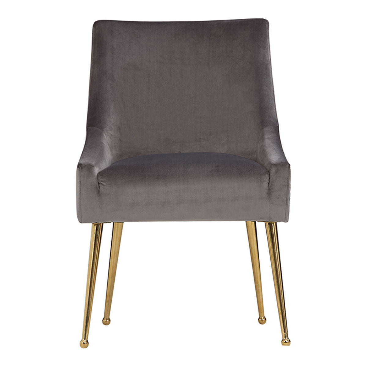 Castana Grey Velvet and Gold Dining Chair Set of 2