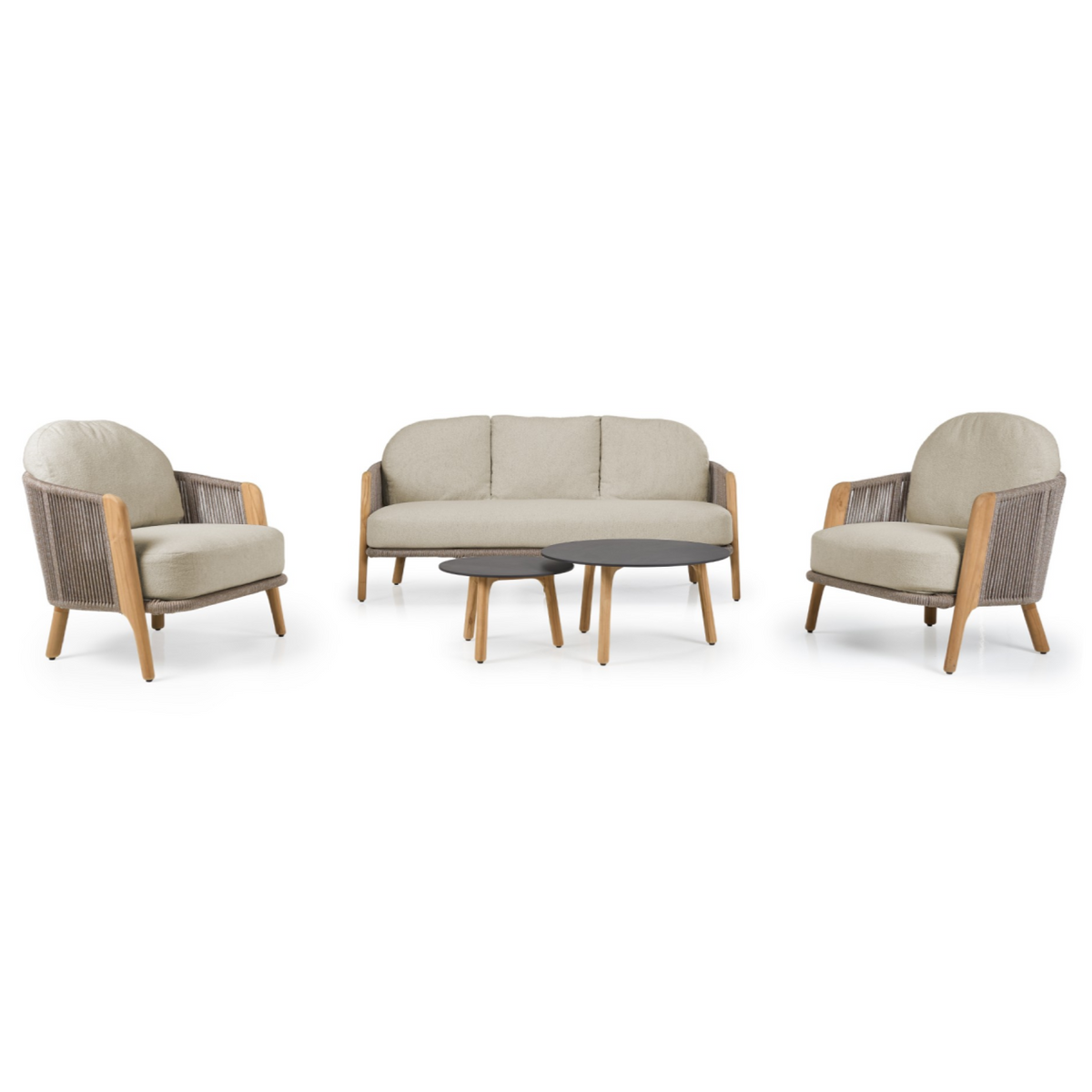 Cayman Outdoor Beige Teak Sofa Set