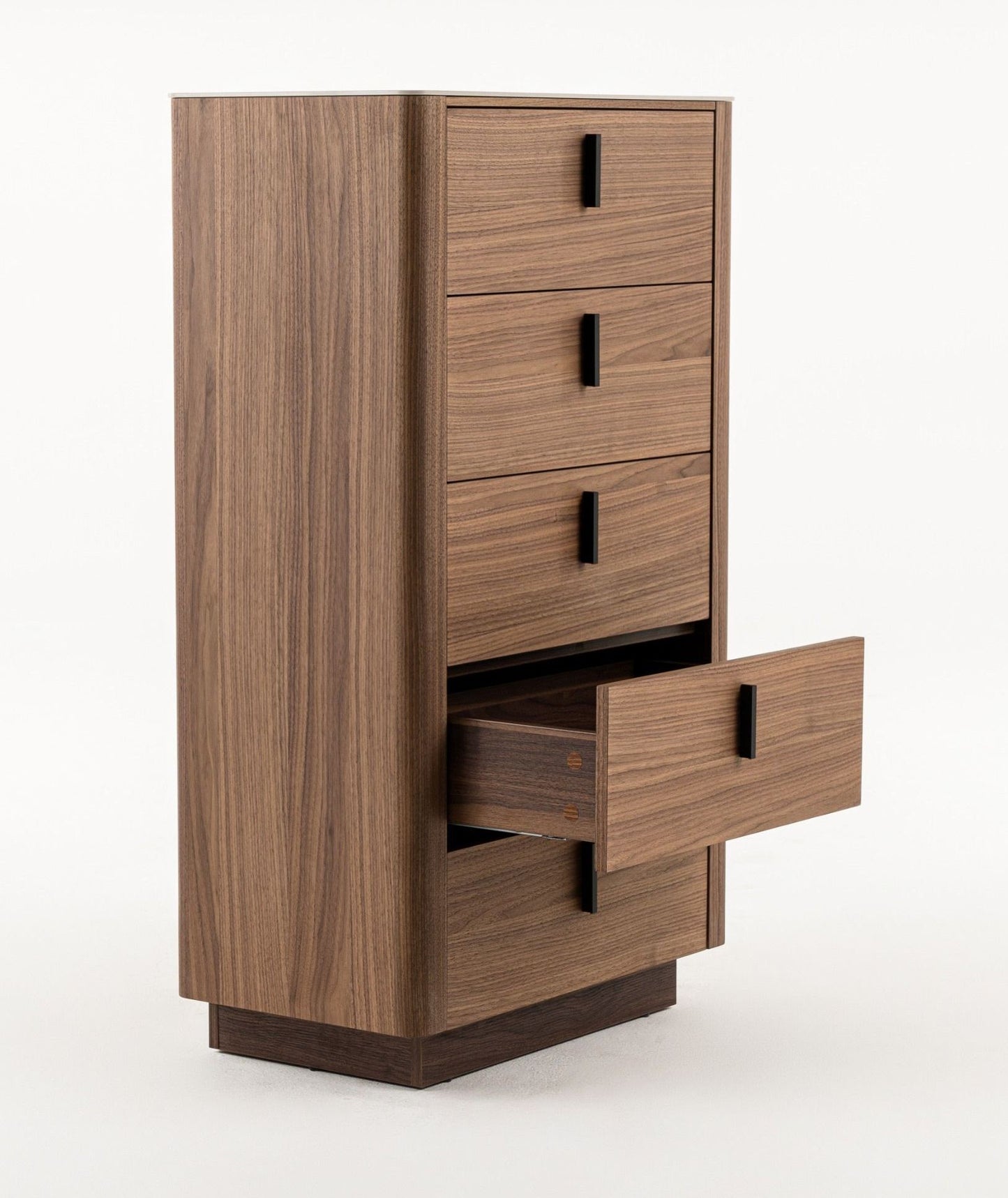 Modrest Chelton- Contemporary Walnut and White Ceramic Chest