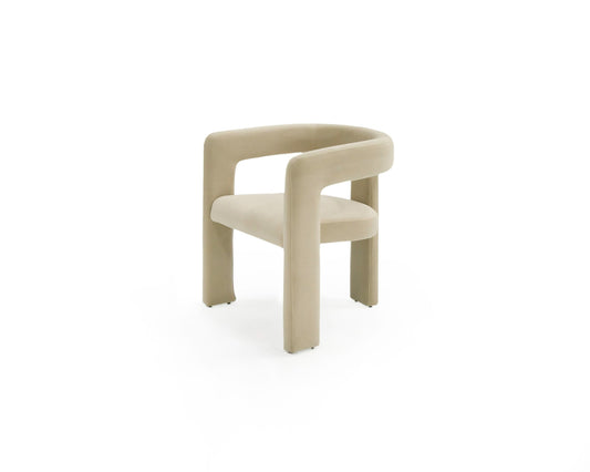 Modrest Cherish - Modern Beige Fabric Dining Chair