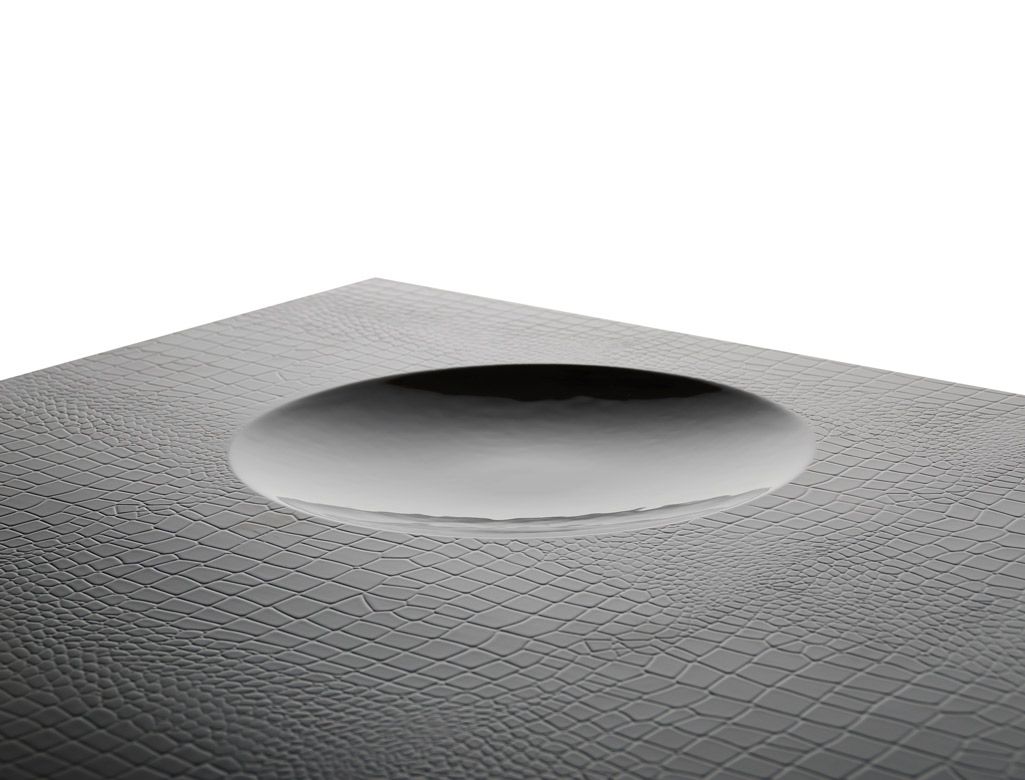 A&X Grand Modern Black Crocodile Lacquer Coffee Table with 2 Drawers