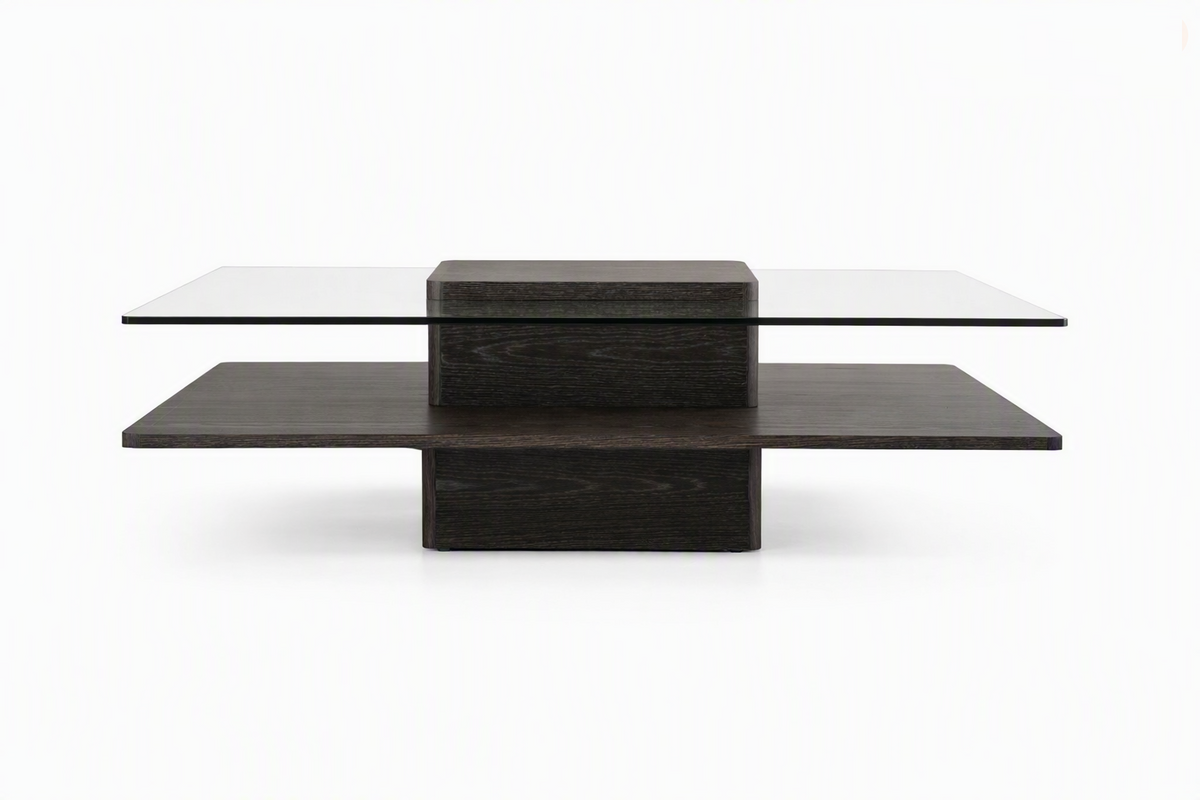 Clarion Grey Elm and Glass Coffee Table