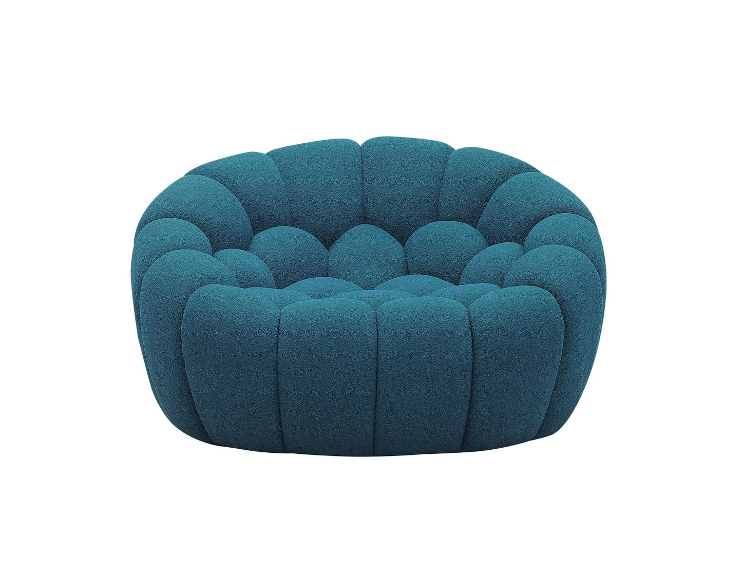 Yolonda Modern Curved Chair β Dark Teal Fabric Accent Lounge Chair