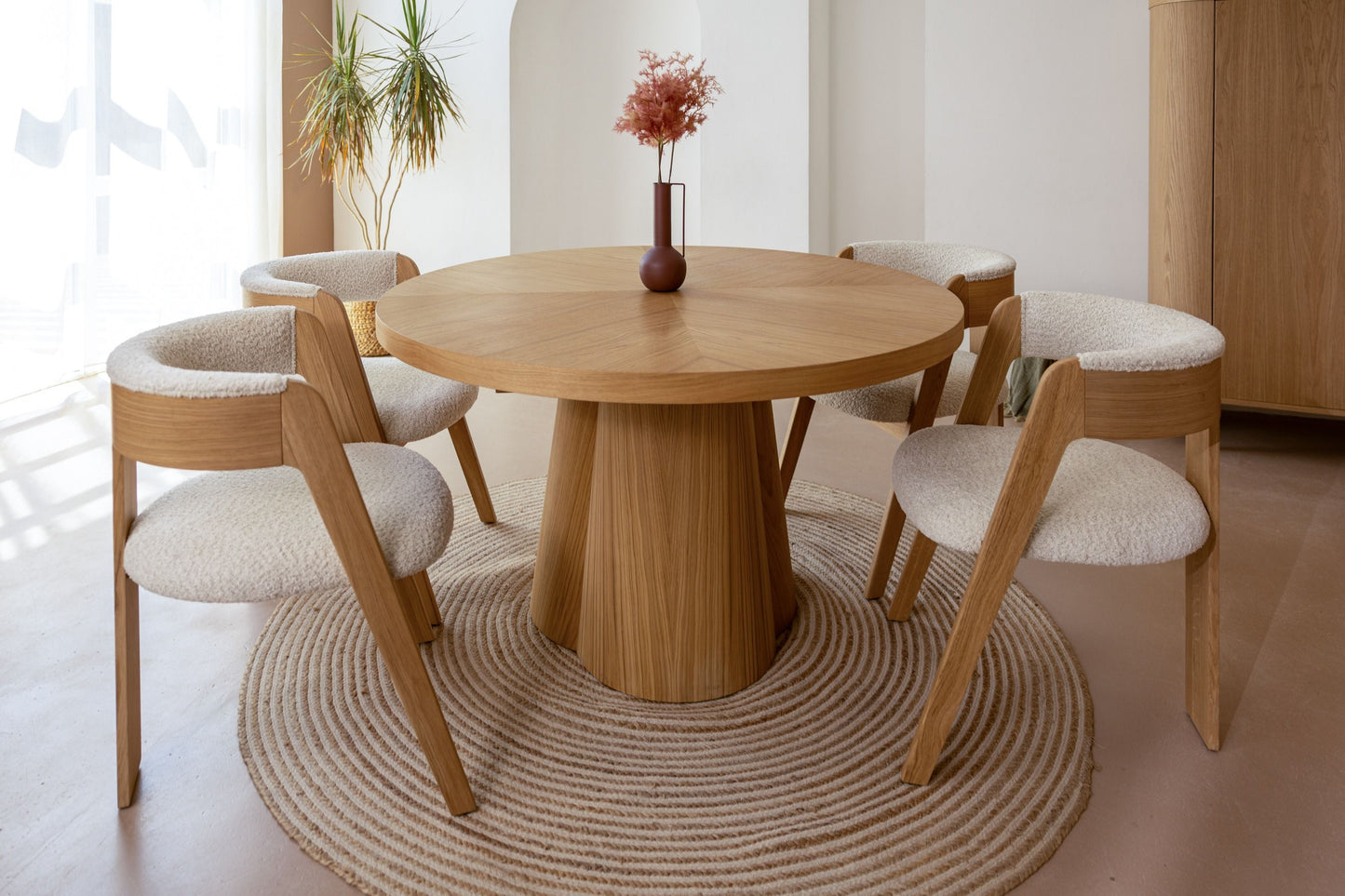 Modrest Cloud Modern Natural Oak Extendable Dining Table A Masterpiece of Contemporary Design and Functional Elegance for Sophisticated Dining Spaces