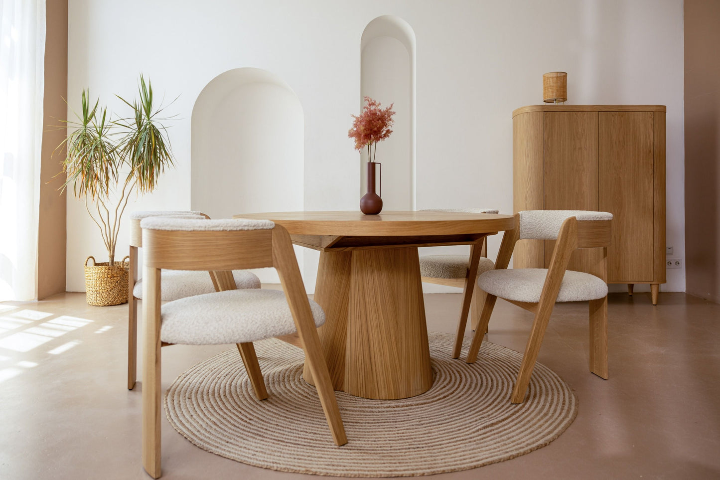 Modrest Cloud Modern Natural Oak Extendable Dining Table A Masterpiece of Contemporary Design and Functional Elegance for Sophisticated Dining Spaces