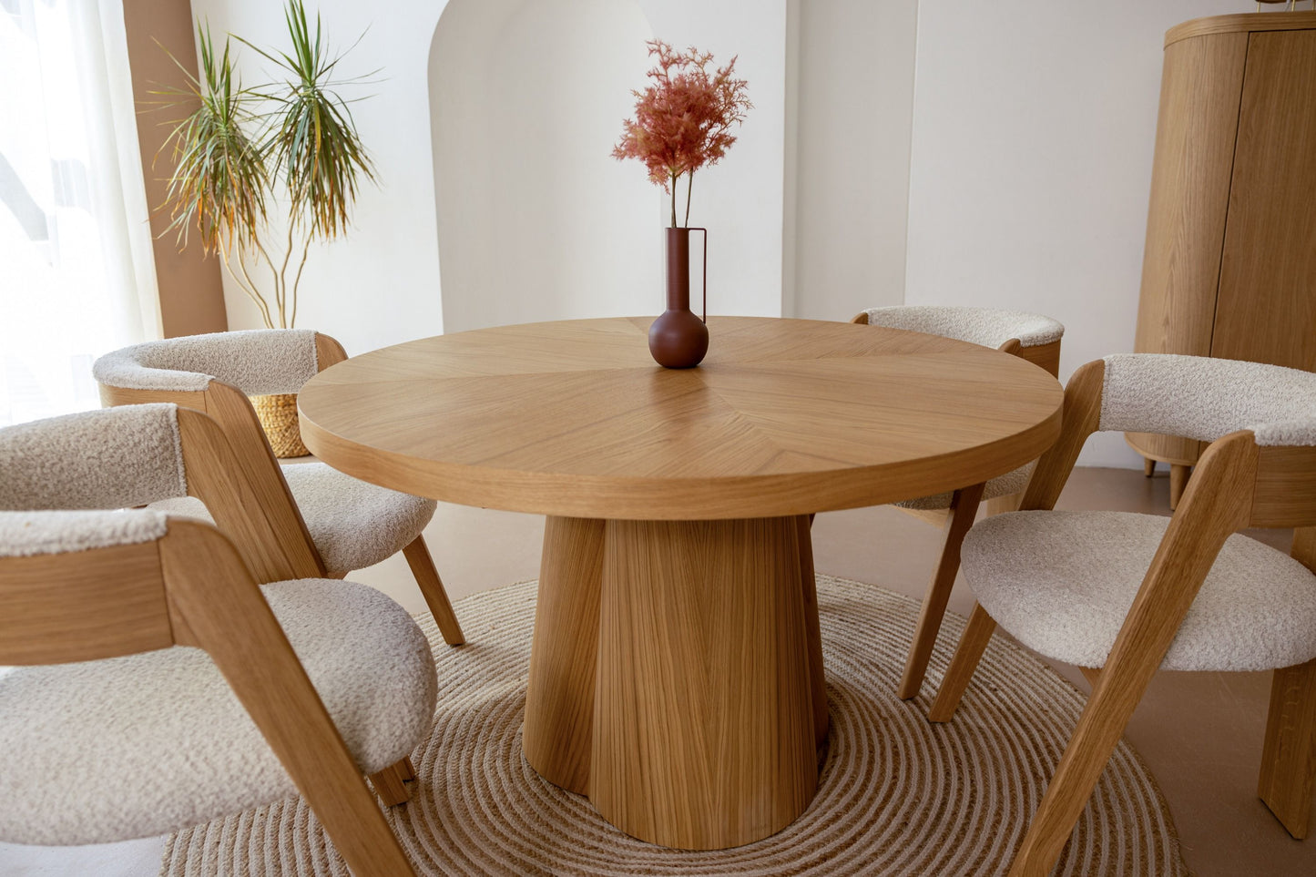 Modrest Cloud Modern Natural Oak Extendable Dining Table A Masterpiece of Contemporary Design and Functional Elegance for Sophisticated Dining Spaces
