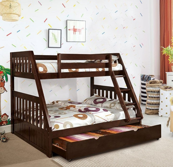 Canberra Dark Walnut White Bunk Bed
