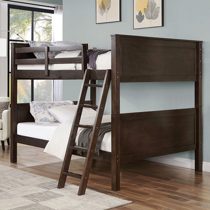 Stamos Walnut Solid Wood Bunk Bed