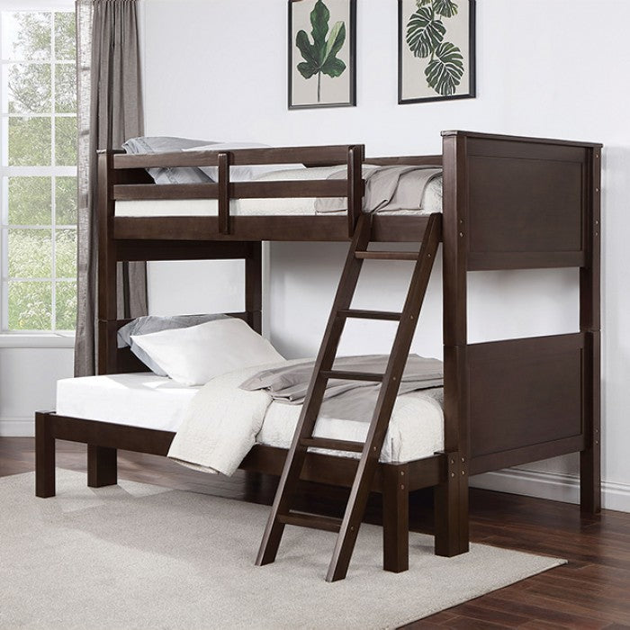 Stamos Walnut Solid Wood Bunk Bed