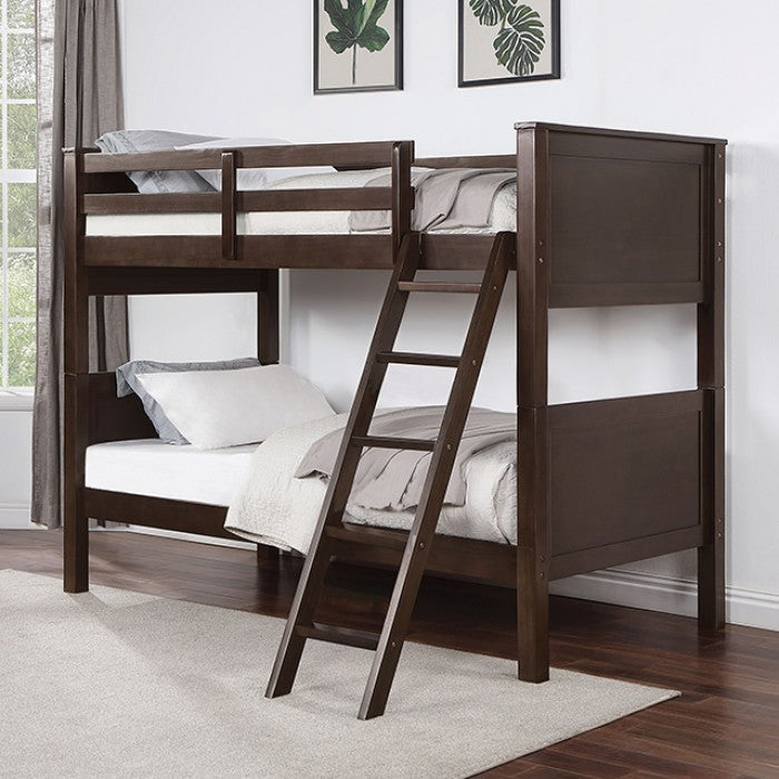 Stamos Walnut Solid Wood Bunk Bed