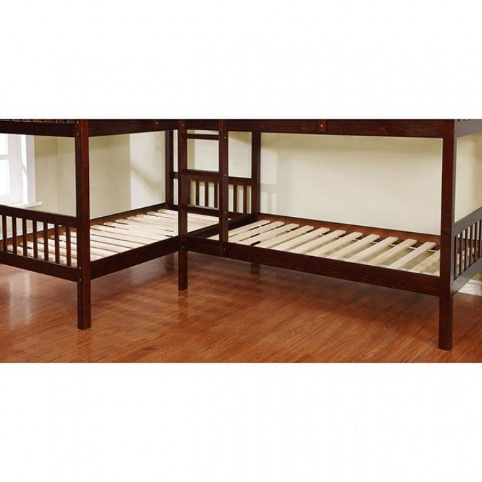 Marquette L-Shapped Quadruple Twin Bunk Bed