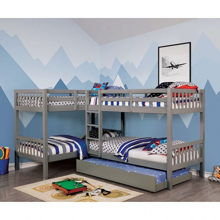 Marquette L-Shapped Quadruple Twin Bunk Bed