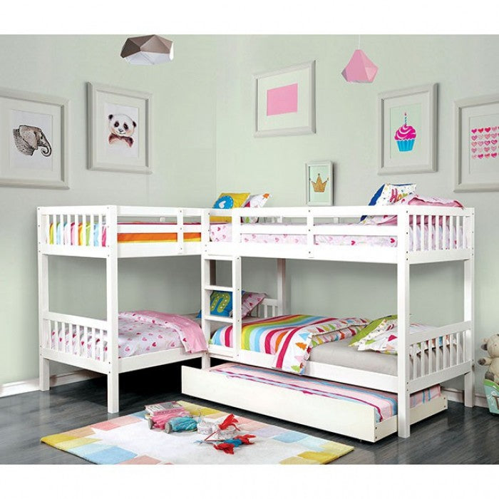 Marquette L-Shapped Quadruple Twin Bunk Bed