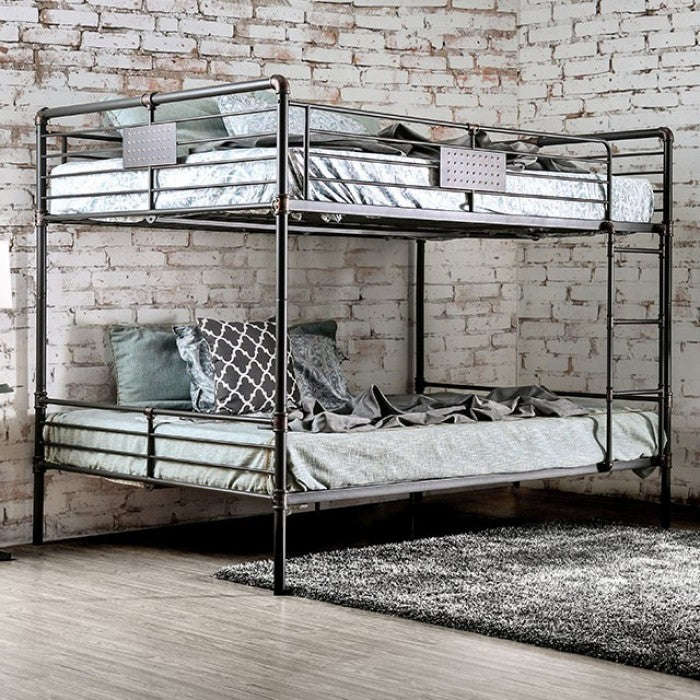 Olga Antique Black Metal Bunk Bed
