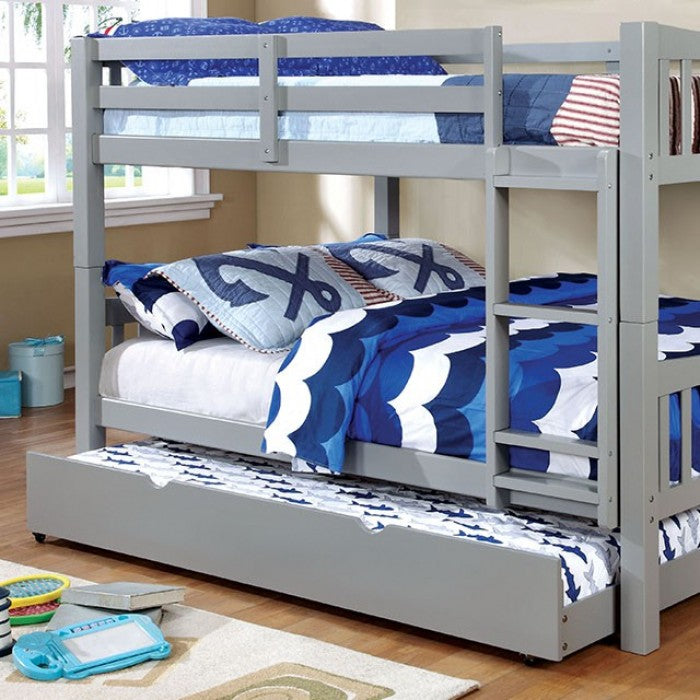Cameron Dark Walnut White Gray Bunk Bed