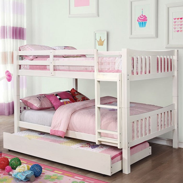 Cameron Dark Walnut White Gray Bunk Bed