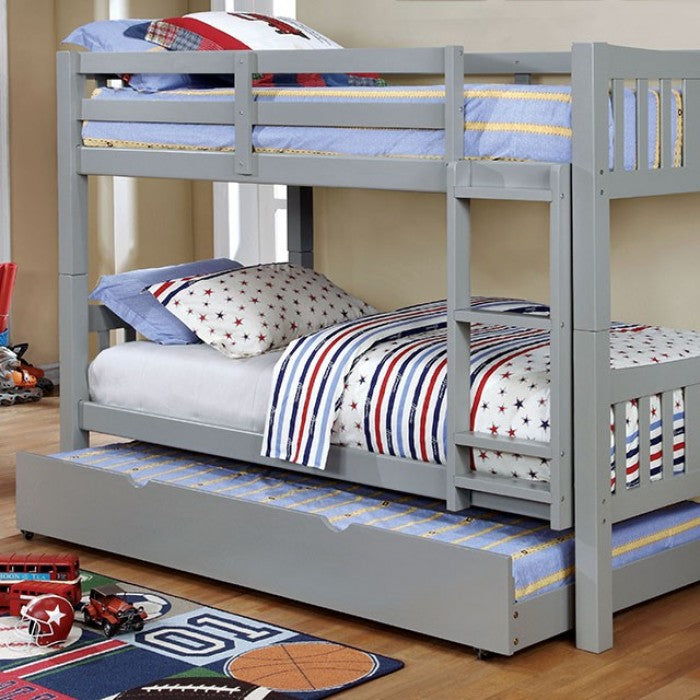 Cameron Dark Walnut White Gray Bunk Bed