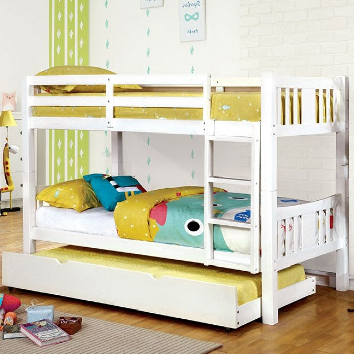 Cameron Dark Walnut White Gray Bunk Bed