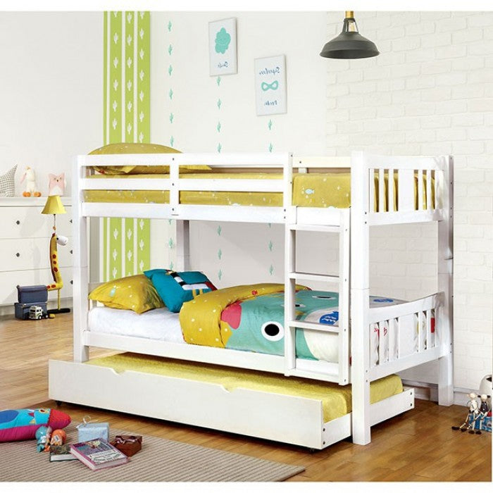 Cameron Dark Walnut White Gray Bunk Bed