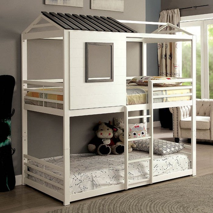 Stockholm White Gun Metal Bunk Bed