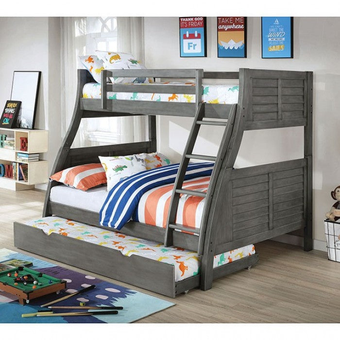 Hoople Gray Solid Wood White Bunk Bed
