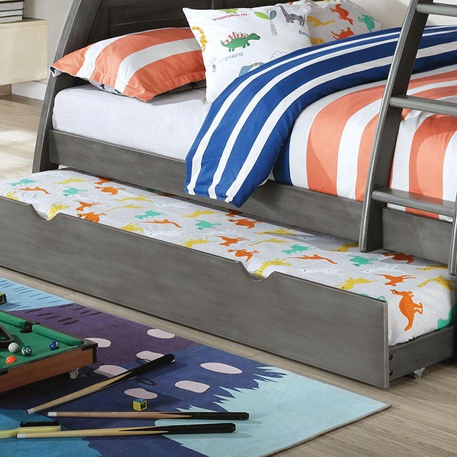 Hoople Gray Solid Wood White Bunk Bed