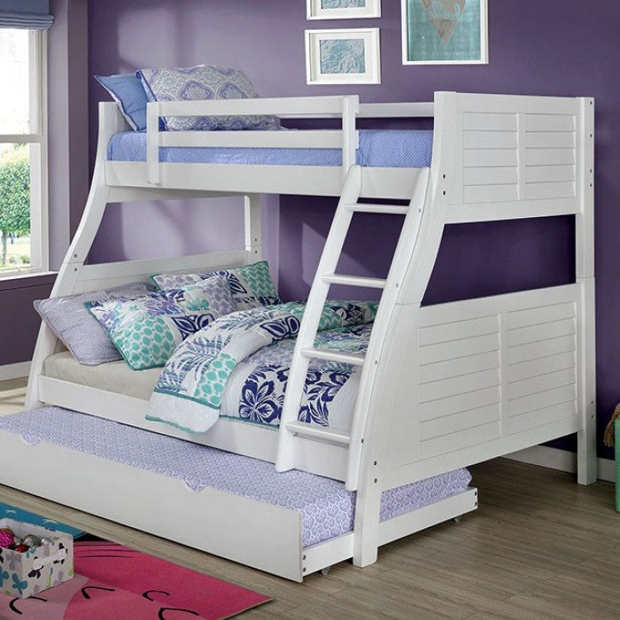 Hoople Gray Solid Wood White Bunk Bed