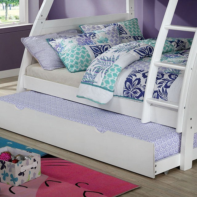Hoople Gray Solid Wood White Bunk Bed