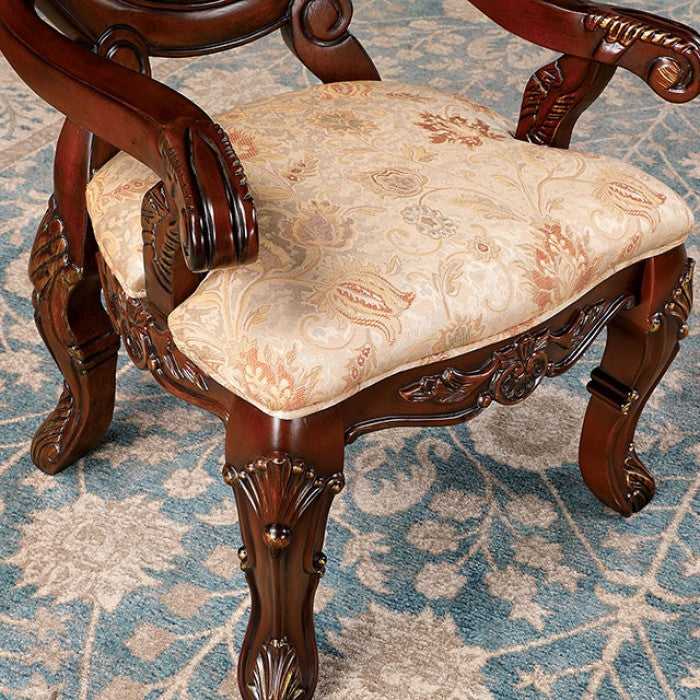 Normandy Traditional Solid Wood Brown Cherry ARM Chair